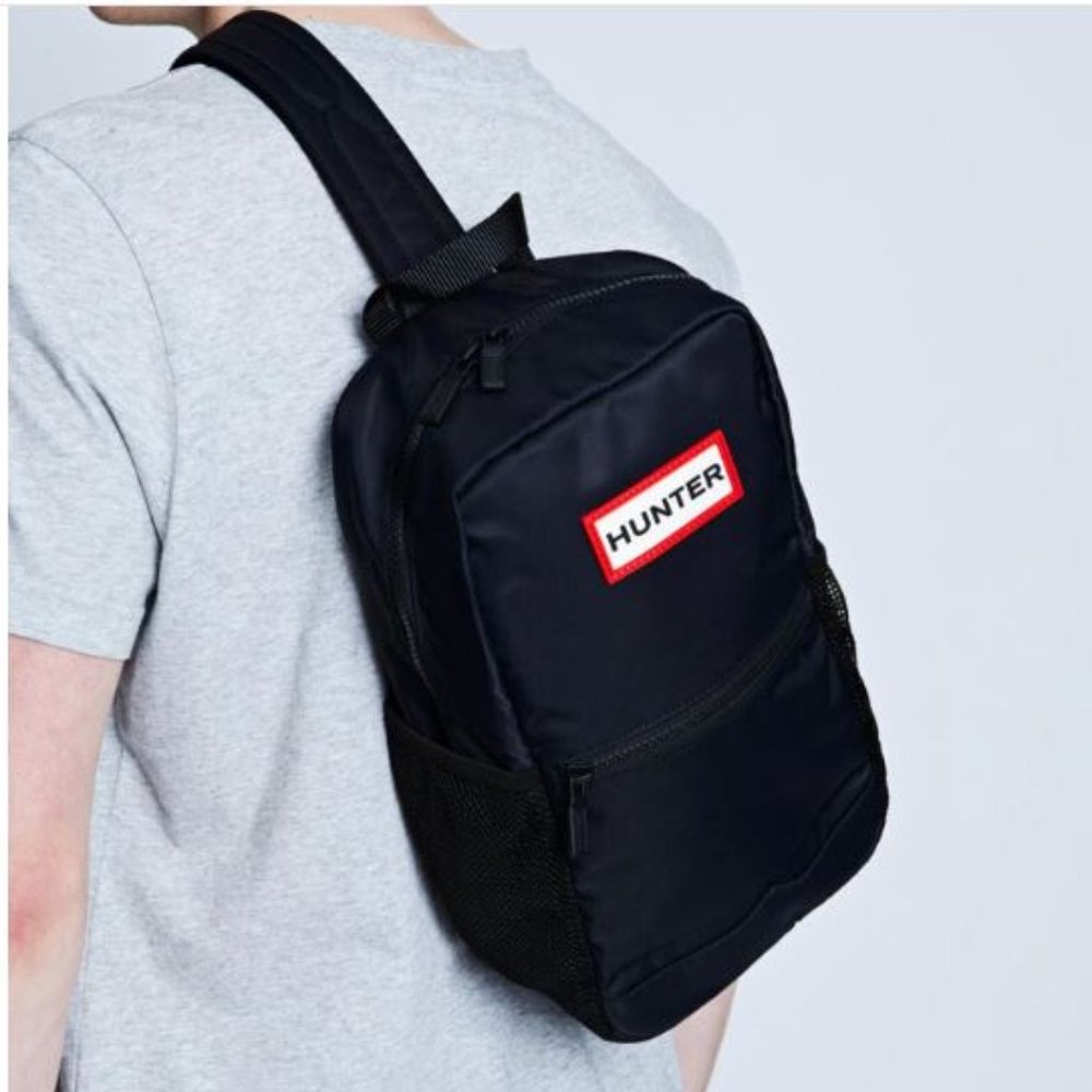 Hunter Nylon Rider One Shoulder Backpack, Black